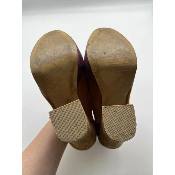 Steve Madden Gaayle Brown Leather Suede Ultra High Heel Peep Toe Pumps Size 6.5 - Picture 11 of 11